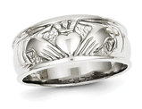 Ladies 14K White Gold Polished Claddagh Ring